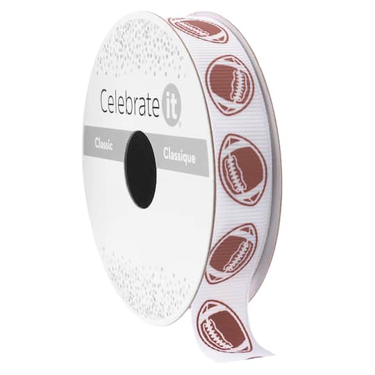 5/8" x 7yd. Football Ribbon by Celebrate It® Classic